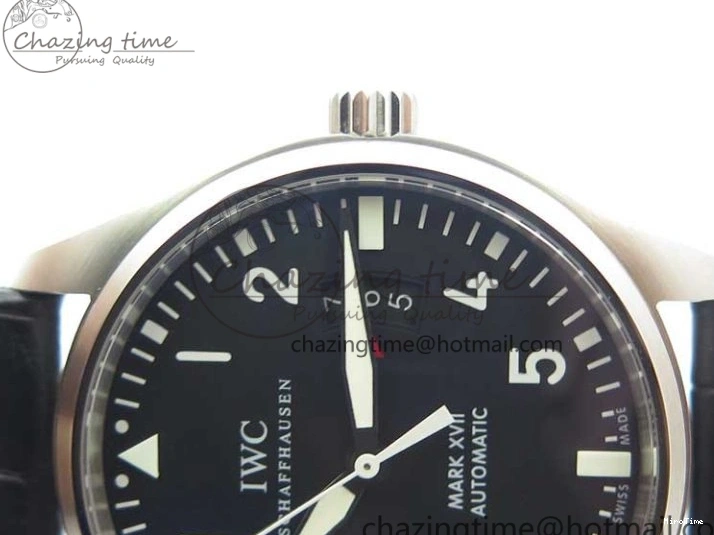 MIROTIME 0108 Affordable Mark XVII IW326501 FKF 1:1 Best Edition Black Dial on Black Leather Strap 7131